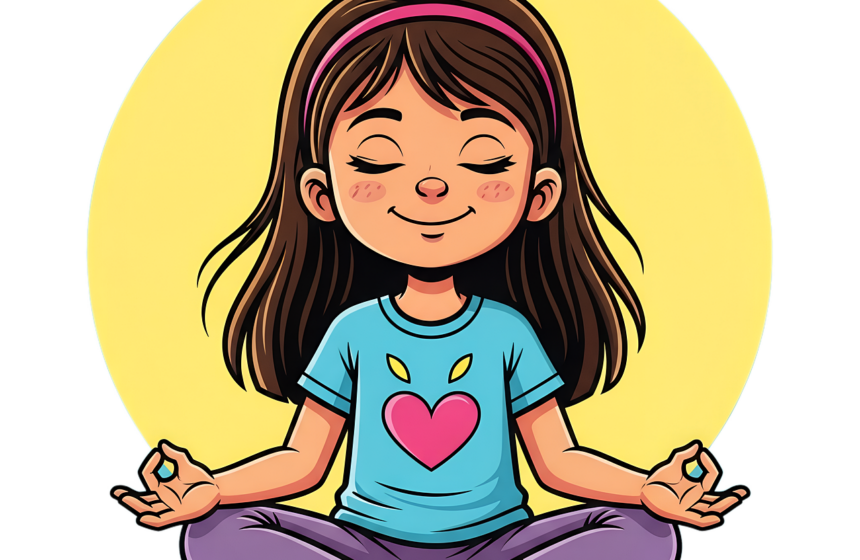 dziewczynka w pozycji kwiatu lotosu