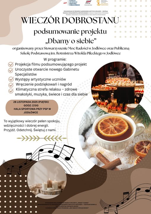 Plakat zapraszający na wieczór dobrostanu